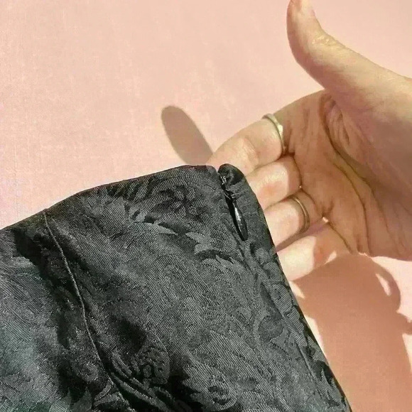 Tibi Skirt Black Knee Length Brocade Floral Full Pleated Luxury Italy - Picture 7 of 9